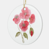 Waterverf klaproos bloem keramisch ornament (Links)