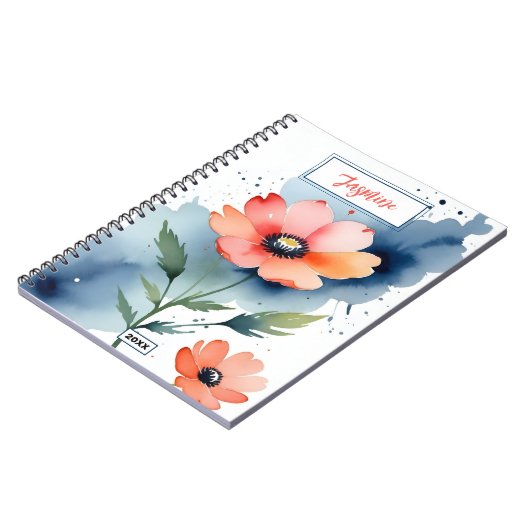 Waterverf klaproos dans notitieboek (Linkerzijde)