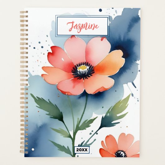 Waterverf klaproos dans planner (Voorkant)