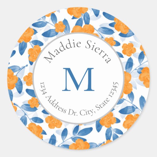 Waterverf Klaprozen en bladeren Patroonlabels Ronde Sticker (Voorkant)