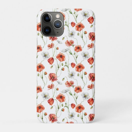 Waterverf Klaprozen En Witte Veldbloemen  Case-Mate iPhone Case (Achterkant)