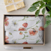 Waterverf Klaprozen En Witte Veldbloemen Tissuepapier (Geschenk)
