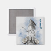 Waterverf Klassiek Grieks standbeeld Athena Magneet (Voorkant / Achterkant)