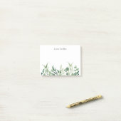 Waterverf Klassieke Greenery Custom Text Post-it® Notes (Op bureau)