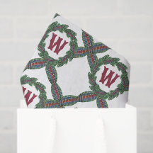 Waterverf Klassieke Kerst Krans Monogram