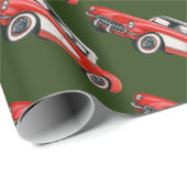 Waterverf Klassieke  Red Sports Auto Cadeaupapier (Rol Hoek)