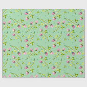 Waterverf klaver. cadeaupapier (Vlak)