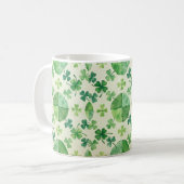 Waterverf Klaver Mok – Groene Shamrock St. Patrick (Voorkant links)