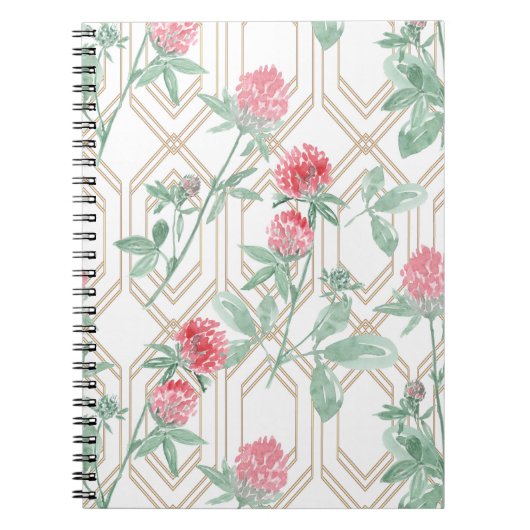 Waterverf klaverbloemen. notitieboek (Voorkant)
