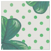 Waterverf Klavers en Polka Dots Pattern Fabric Stof (Close Up)