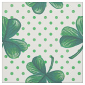 Waterverf Klavers en Polka Dots Pattern Fabric Stof (Swatch)