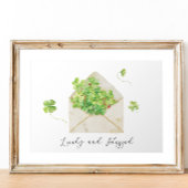 Waterverf Klavers Gelukkig en gezegend Poster