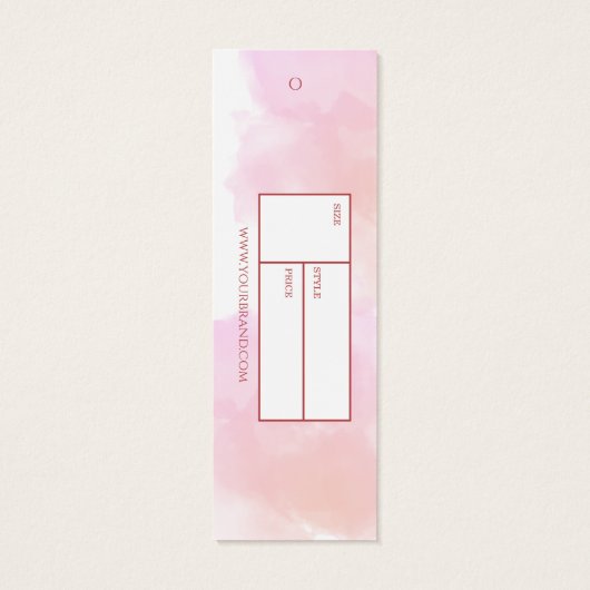 Waterverf Kleding Hang label | Wit Roze Mini Visitekaartjes (Achterkant)