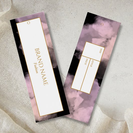 Waterverf Kleding Hang label | Zwart goud Mini Visitekaartjes