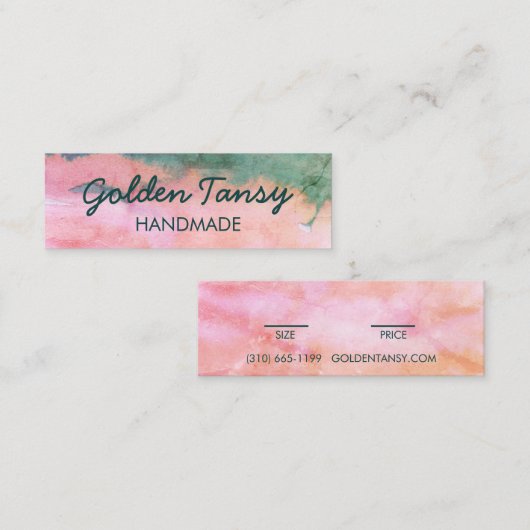 Waterverf Kleding Sieraden Prijs Maat Hang Label (Voorkant / Achterkant)