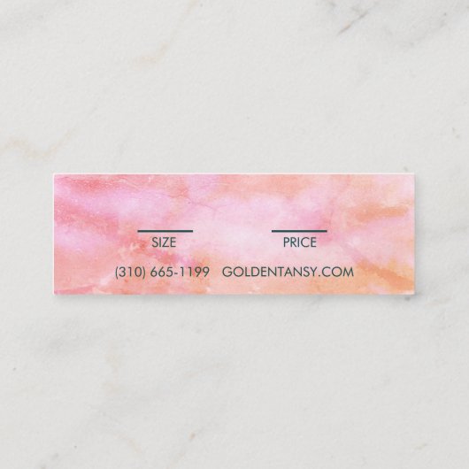 Waterverf Kleding Sieraden Prijs Maat Hang Label (Achterkant)