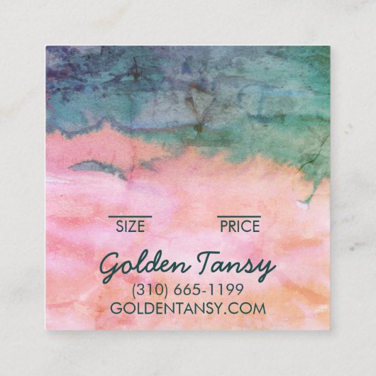 Waterverf Kleding Sieraden Prijs Maat Hang Label (Achterkant)