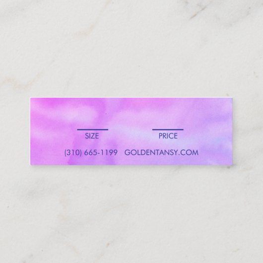 Waterverf Kleding Sieraden Prijs Maat Hang Label (Achterkant)