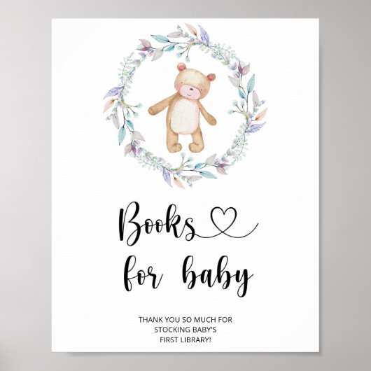 Waterverf klein beer, boeken voor baby poster (Voorkant)