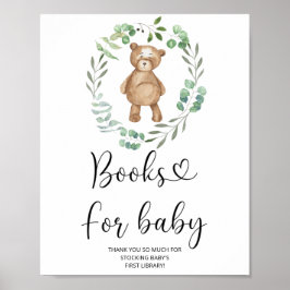 Waterverf klein beer, boeken voor baby poster