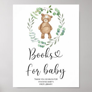 Waterverf klein beer, boeken voor baby poster