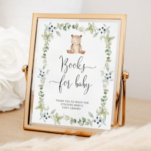 Waterverf klein beer, eucalyptusboeken voor baby poster