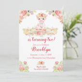 Waterverf klein biggetje verjaardagsfeestje kaart (Staand voorkant)