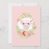 Waterverf klein biggetje verjaardagsfeestje kaart (Achterkant)