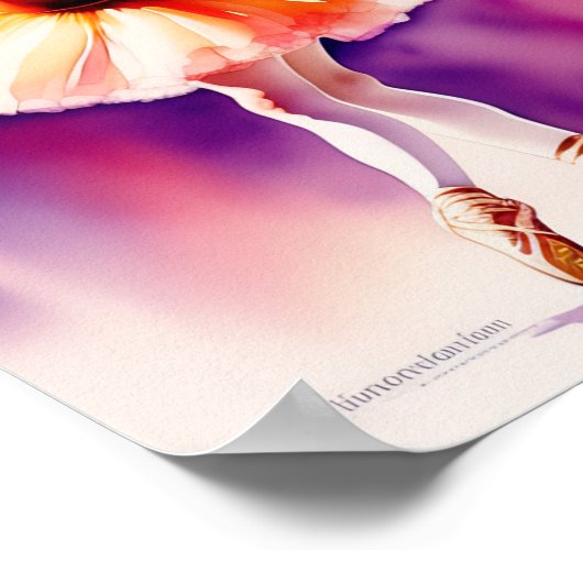 waterverf kleine ballerina poster print (Hoek)