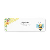 Waterverf kleine bijen en honingraten etiket (Voorkant)