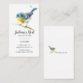 Waterverf Kleine Blauwe Vogel in een Tak Generiek Visitekaartje (Voorkant / Achterkant)