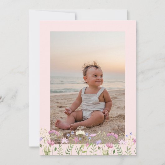 Waterverf Kleine bloem 2e verjaardag Kaart (Achterkant)