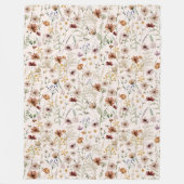 Waterverf Kleine Bloem Boho Bloemmotief Fleece Deken (Voorkant)