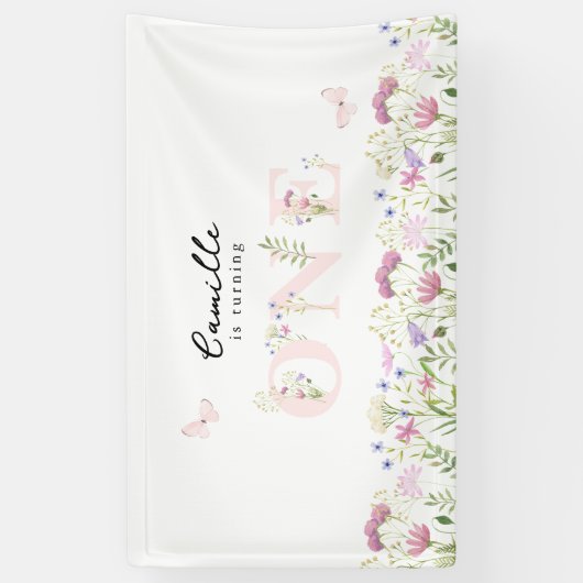 Waterverf Kleine bloem Dag Spandoek (Verticaal)