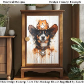 Waterverf Kleine Cowboy Sheriff Dog DP3 Decoupage Tissuepapier