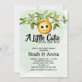 waterverf kleine cutie is op de weg baby shower kaart (Voorkant)