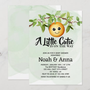 waterverf kleine cutie is op de weg baby shower kaart