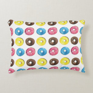 Waterverf kleine donuts, naadloos patroon. accent kussen