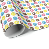 Waterverf kleine donuts, naadloos patroon. cadeaupapier (Rol Hoek)
