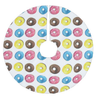 Waterverf kleine donuts, naadloos patroon. kerstboom rok