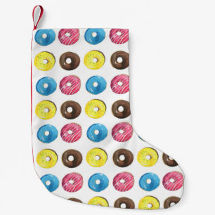 Waterverf kleine donuts, naadloos patroon. kerstsok