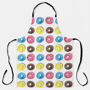 Waterverf kleine donuts, naadloos patroon. schort