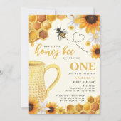 Waterverf kleine honingbijen - Zonnebloem 1e verja Kaart (Voorkant)