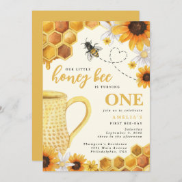 Waterverf kleine honingbijen - Zonnebloem 1e verja Kaart