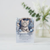 Waterverf kleine kitten luier loterij ticket informatiekaartje (Staand voorkant)