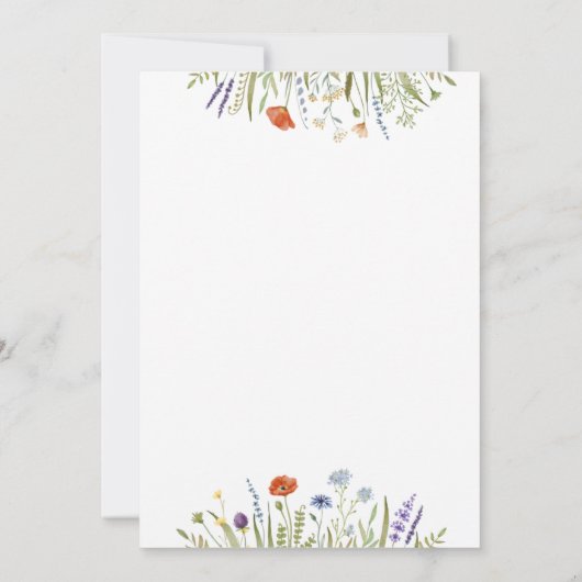 Waterverf Kleine Lijst met wilde bloem Kaart (Achterkant)