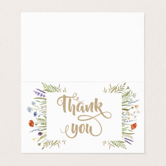 Waterverf Kleine Lijst met wilde bloem Visitekaartje (Buitenkant ongevouwen)