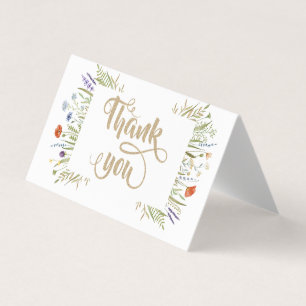 Waterverf Kleine Lijst met wilde bloem Visitekaartje