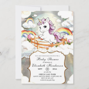 Waterverf Kleine Magische Eenhoorn Baby shower Kaart