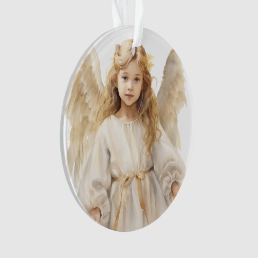 Waterverf kleine meisje engel ornament (voorkant)